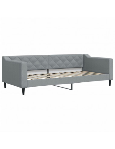 Divano Letto con Letto Estraibile Grigio Chiaro 90x200 Tessuto