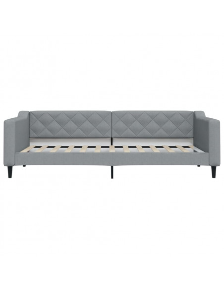 Divano Letto con Letto Estraibile Grigio Chiaro 90x200 Tessuto