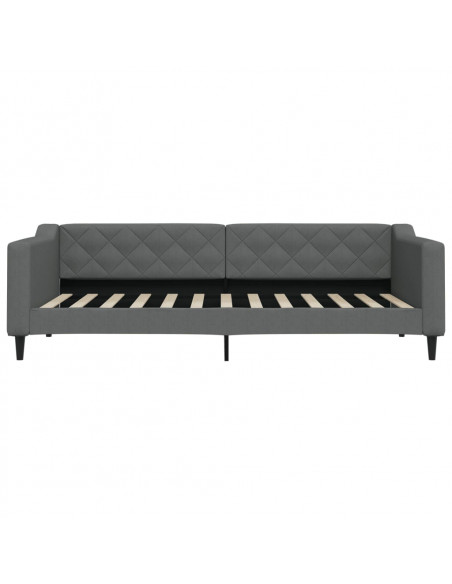 Divano Letto con Letto Estraibile Grigio Scuro 90x200cm Tessuto