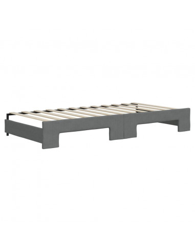 Divano Letto con Letto Estraibile Grigio Scuro 90x200cm Tessuto