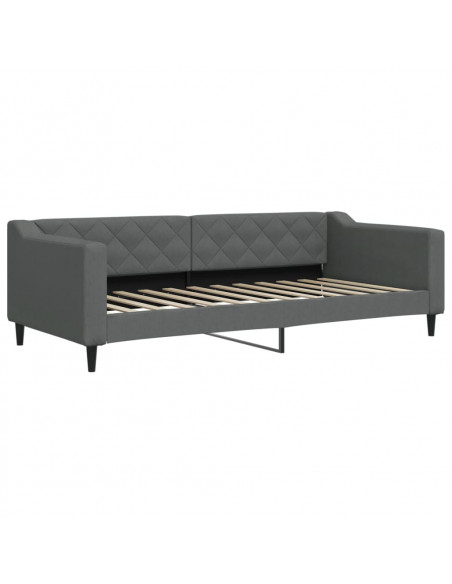 Letto da Giorno Grigio 90x200 cm in Tessuto