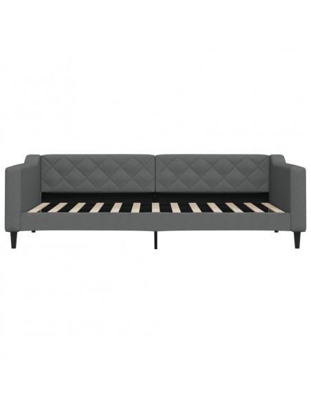 Letto da Giorno Grigio 90x200 cm in Tessuto