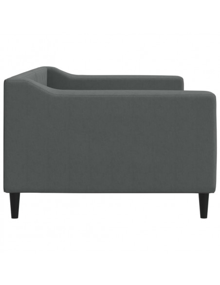 Letto da Giorno Grigio 90x200 cm in Tessuto