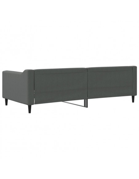 Letto da Giorno Grigio 90x200 cm in Tessuto