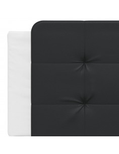 Letto con Materasso Bianco e Nero 160x200cm Similpelle
