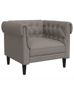 Poltrona Chesterfield Tortora in Tessuto