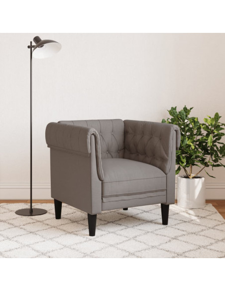 Poltrona Chesterfield Tortora in Tessuto