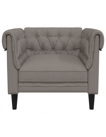 Poltrona Chesterfield Tortora in Tessuto