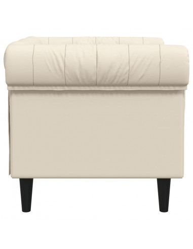 Poltrona Chesterfield Crema in Tessuto