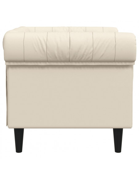 Poltrona Chesterfield Crema in Tessuto
