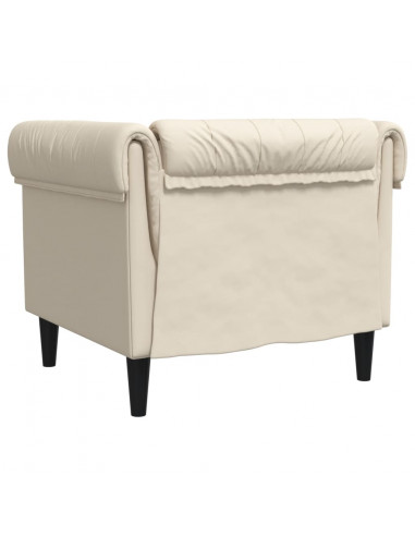 Poltrona Chesterfield Crema in Tessuto