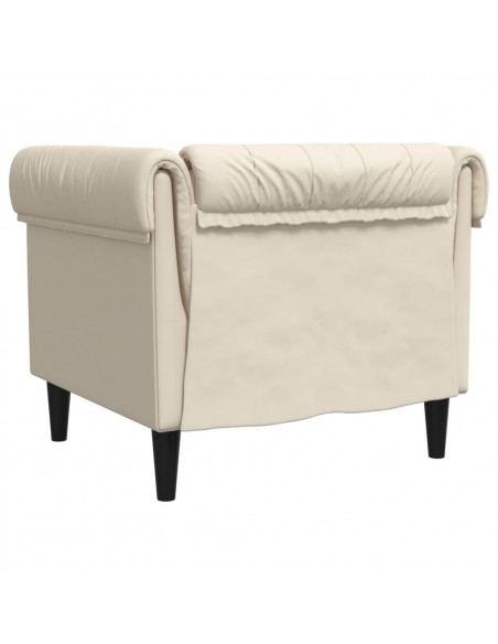 Poltrona Chesterfield Crema in Tessuto