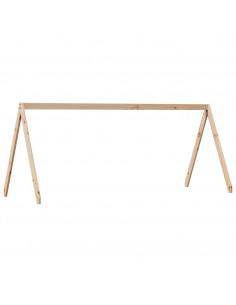 Letto a Soppalco con Tetto 90x200 cm in Legno di Pino 2