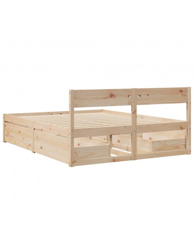 Giroletto con Cassetti 150x200 cm in Legno Massello di Pino