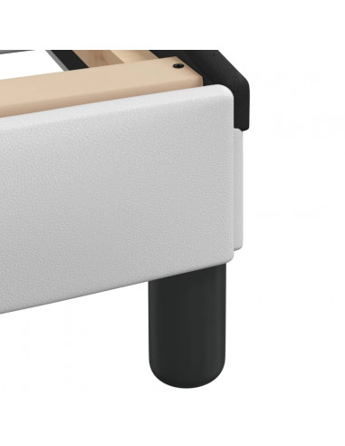 Letto con Materasso Bianco e Nero 160x200cm Similpelle