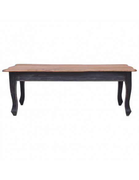 Tavolino da Salotto Nero 120x60x45 cm Legno Massello di Mogano