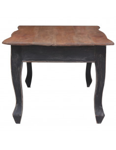 Tavolino da Salotto Nero 120x60x45 cm Legno Massello di Mogano 2
