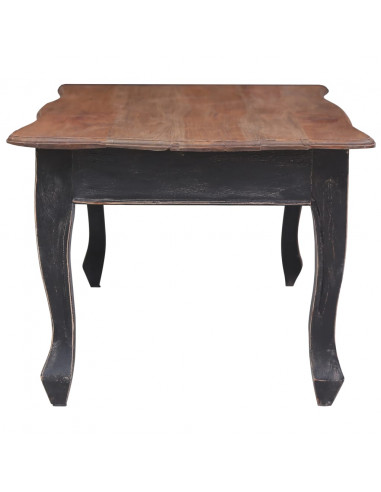 Tavolino da Salotto Nero 120x60x45 cm Legno Massello di Mogano