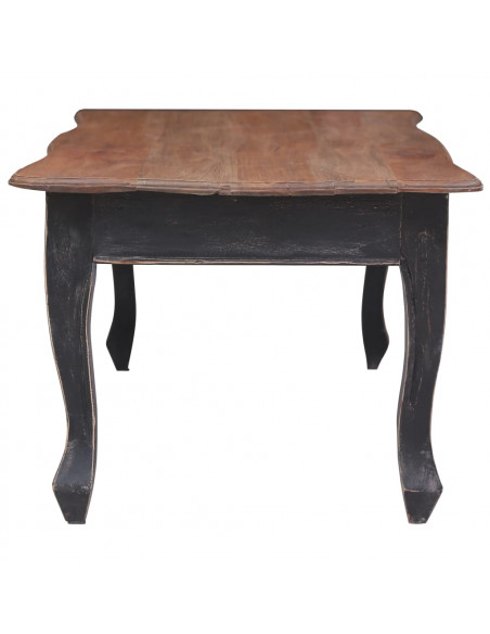 Tavolino da Salotto Nero 120x60x45 cm Legno Massello di Mogano