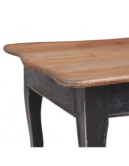 Tavolino da Salotto Nero 120x60x45 cm Legno Massello di Mogano