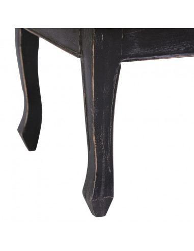 Tavolino da Salotto Nero 120x60x45 cm Legno Massello di Mogano