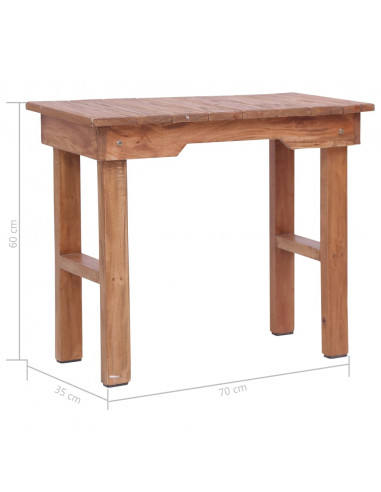 Tavolino da Salotto 70x35x60 cm in Legno Massello di Mogano