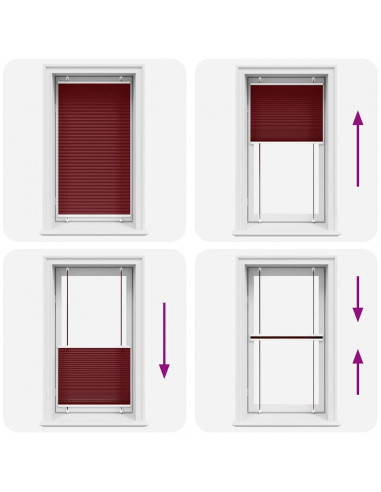 Tenda Plissettata Rosso Bordeaux 70x100 cm Larghezza Tessuto