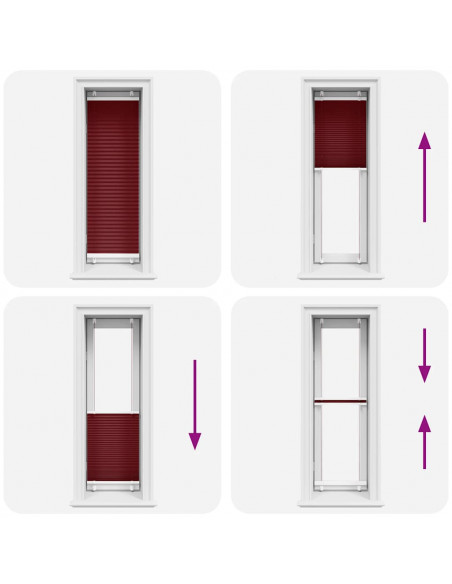 Tenda Plissettata Rosso Bordeaux 50x100 cm Larghezza Tessuto
