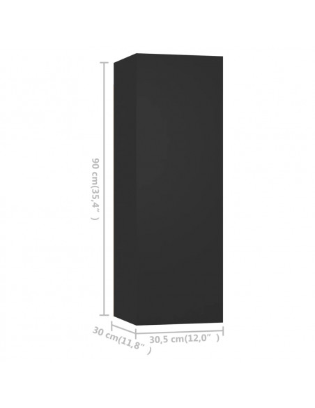 Set di Mobili Porta TV 3 pz Nero in Legno Multistrato
