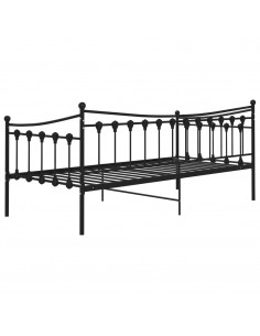 Telaio Divano Letto Nero in Metallo 90x200 cm