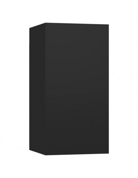 Set Mobili Porta TV 4 pz Nero in Legno Multistrato