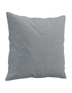 Set Divani 3 pz con Cuscini Grigio Chiaro in Tessuto