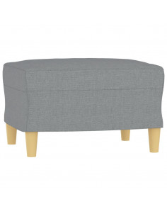 Set di Divani 4 pz con Cuscini Grigio Chiaro in Tessuto