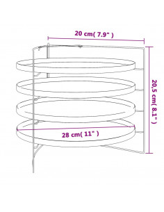Teglie per Pizza 4 pz con Porta Teglie Ø 28 cm in Acciaio