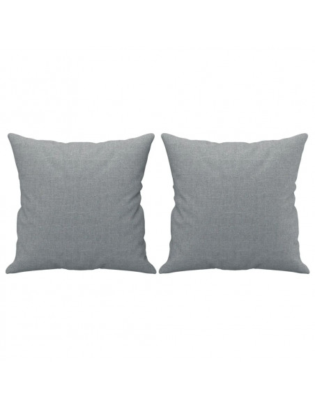 Set Divani 4 pz con Cuscini Grigio Chiaro in Tessuto