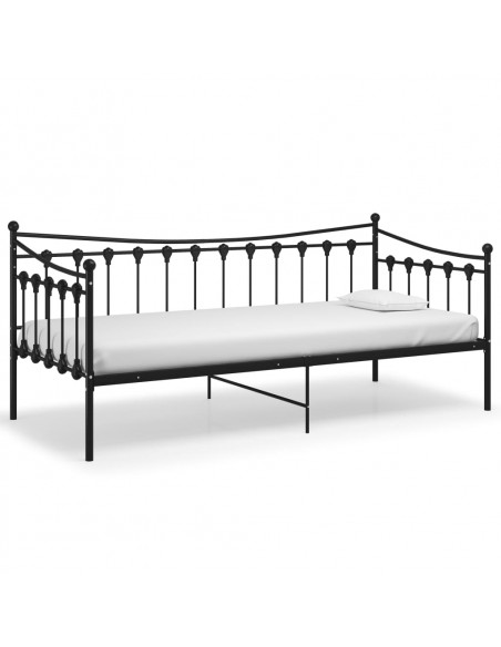 Telaio Divano Letto Nero in Metallo 90x200 cm