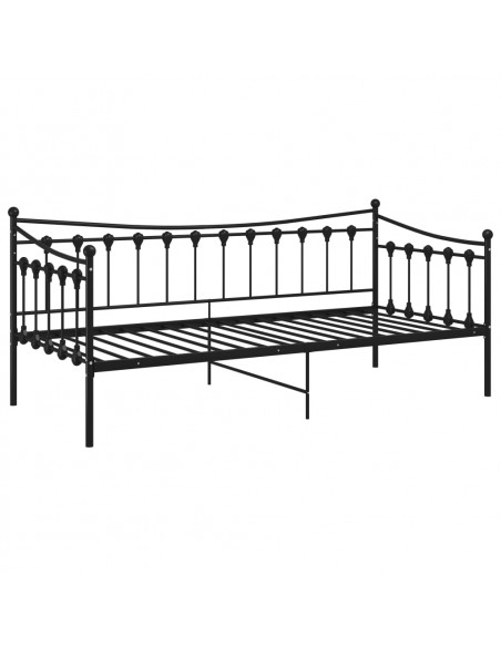 Telaio Divano Letto Nero in Metallo 90x200 cm