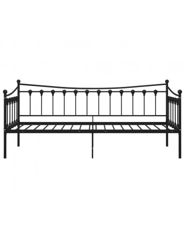 Telaio Divano Letto Nero in Metallo 90x200 cm
