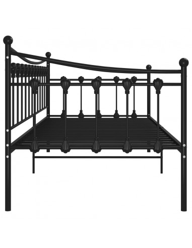 Telaio Divano Letto Nero in Metallo 90x200 cm