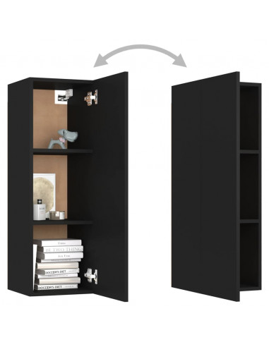 Set di Mobili Porta TV 3 pz Nero in Legno Multistrato