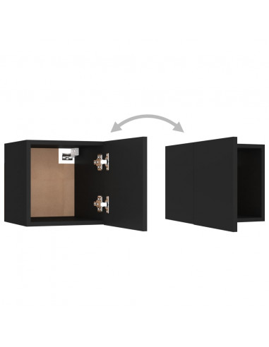 Set di Mobili Porta TV 3 pz Nero in Legno Multistrato