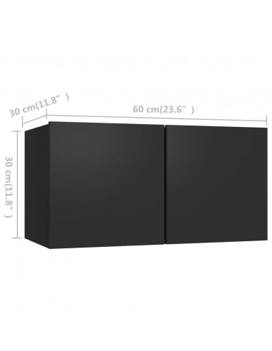 Set di Mobili Porta TV 3 pz Nero in Legno Multistrato
