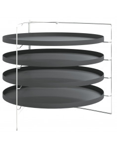 Teglie per Pizza 4 pz con Porta Teglie Ø 28 cm in Acciaio 2