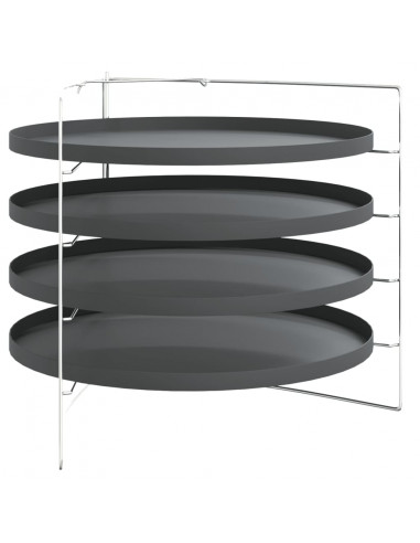 Teglie per Pizza 4 pz con Porta Teglie Ø 28 cm in Acciaio