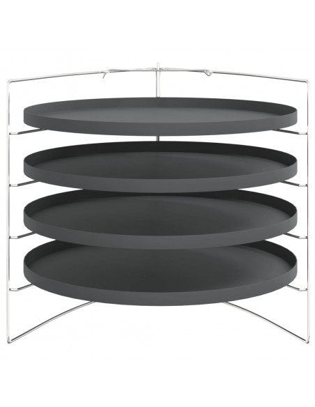 Teglie per Pizza 4 pz con Porta Teglie Ø 28 cm in Acciaio