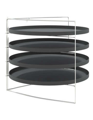 Teglie per Pizza 4 pz con Porta Teglie Ø 28 cm in Acciaio