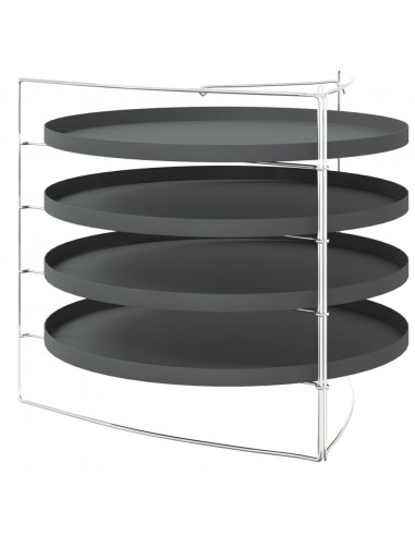 Teglie per Pizza 4 pz con Porta Teglie Ø 28 cm in Acciaio