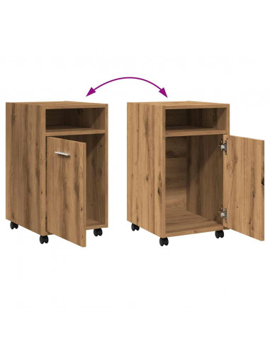 Armadio con Ruote Rovere Artigianale 33x38x60 cm in Truciolato