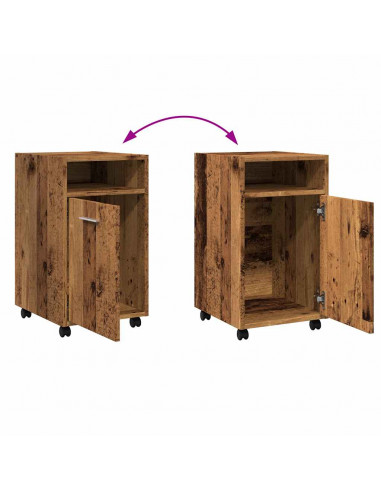 Armadio con Ruote Legno Vecchio 33x38x60 cm Legno Multistrato