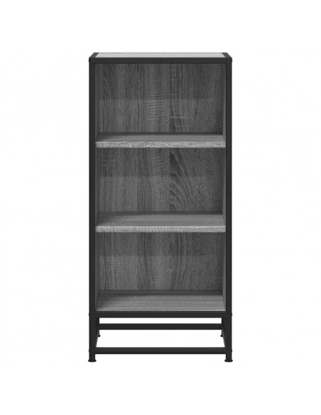 Credenza Grigio Sonoma 35,5x35x76 cm in Truciolato e Metallo